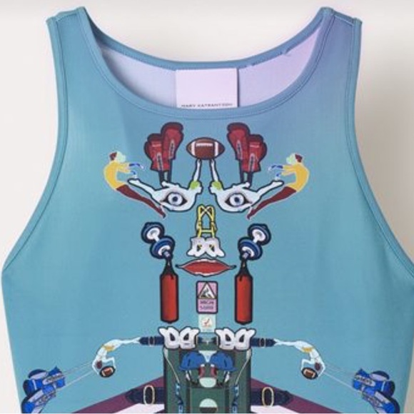 MARY KATRANTZOU x Adidas Teal Bodysuit Size XS Limited Edition Collaboration - Picture 9 of 10